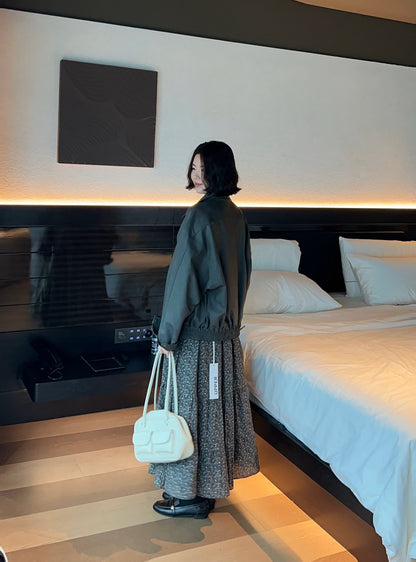 // 經典啞光翻領彷皮外套￼