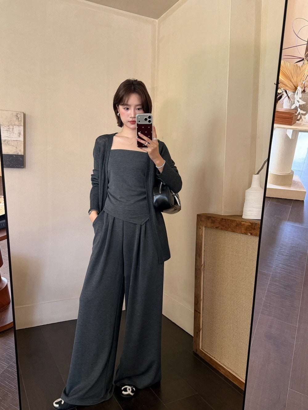 T02 / 超親膚莫代爾吊帶+休閒褲+外套三件套
