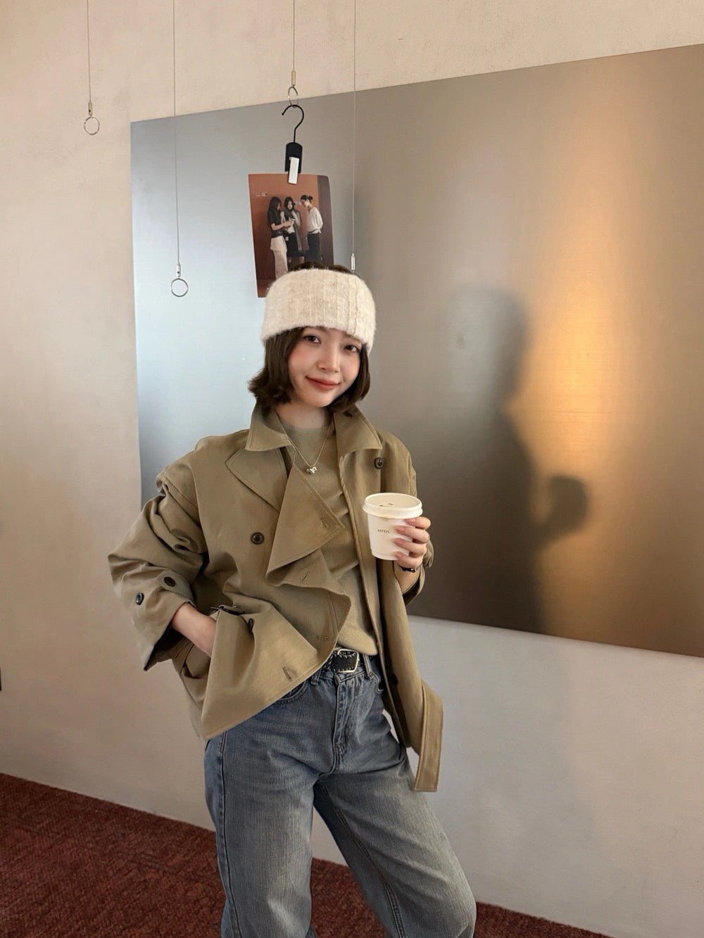 J52 / 帥氣可立領連腰帶修腰trench coat