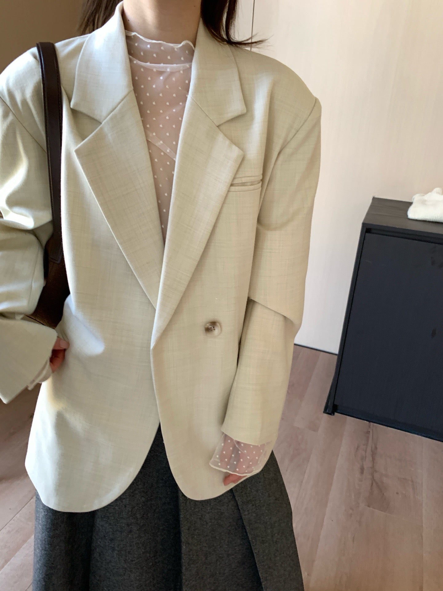 // 高質連腰帶經典西裝外套