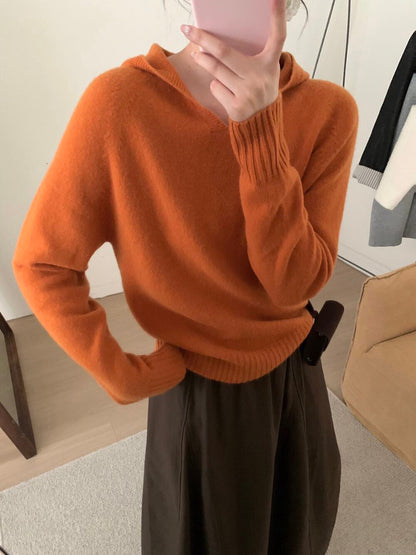 // 100%綿羊毛無縫一體連帽NT