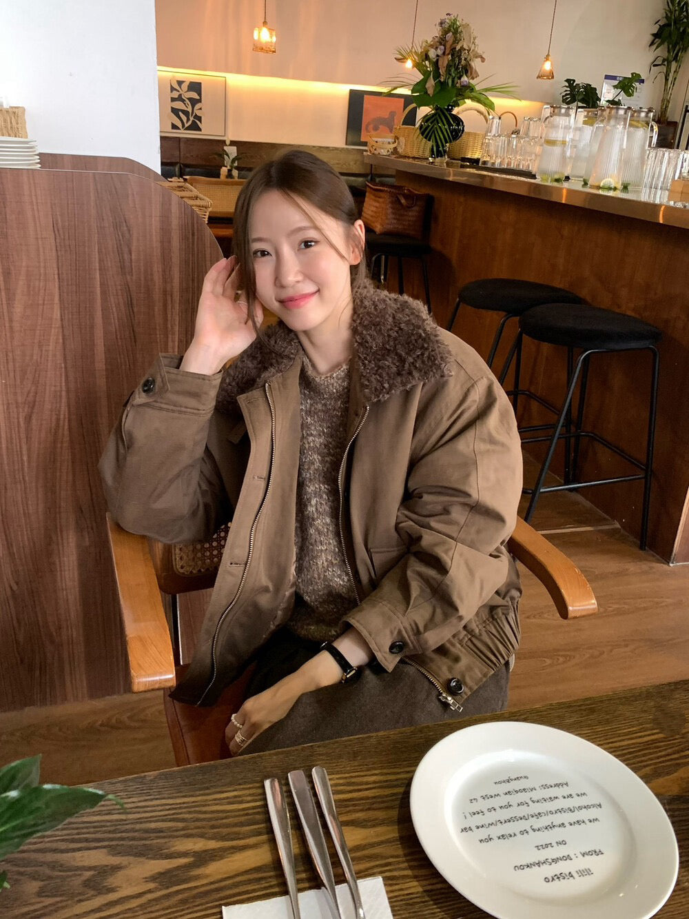 // 帥帥毛毛領夾棉飛行外套