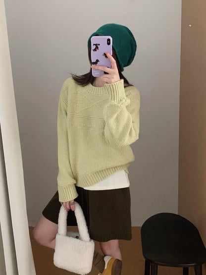 // 菱格織紋高級感圓領NT