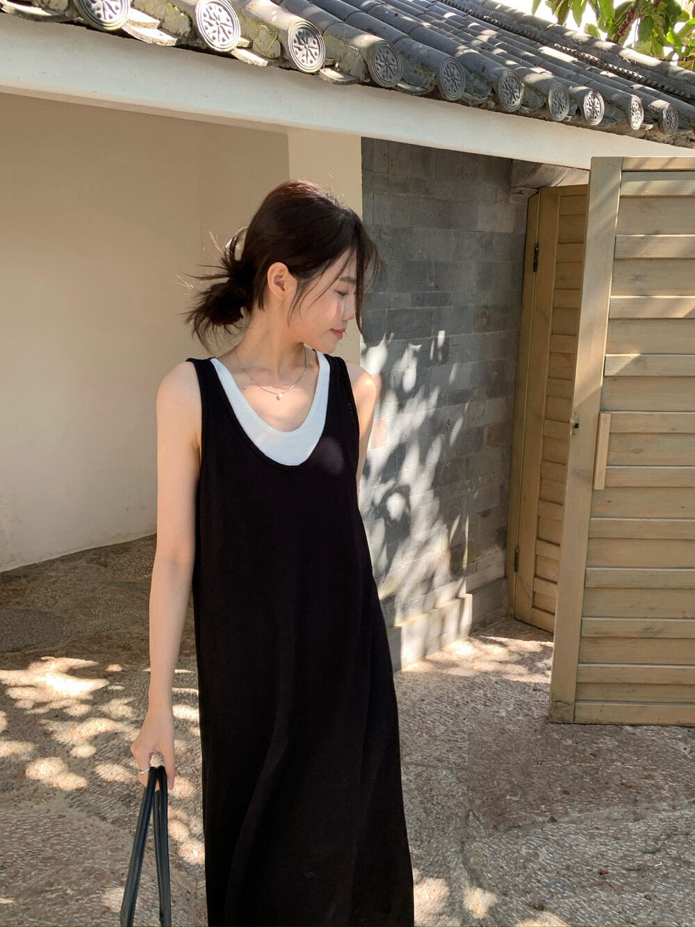 🪑 假兩件肌理感棉背心OPS