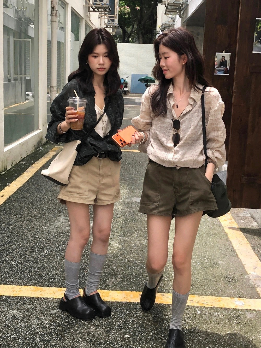 B36 / 肌理感格紋防曬恤衫(50%棉)