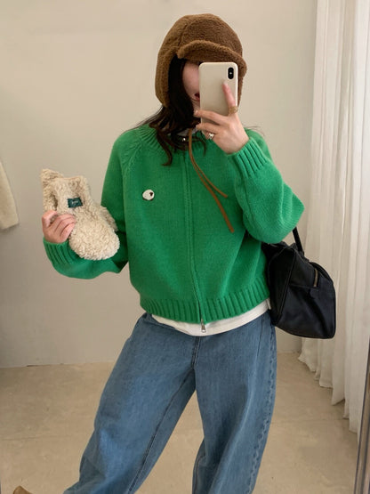 // 可愛動物刺繡上下拉鍊CD