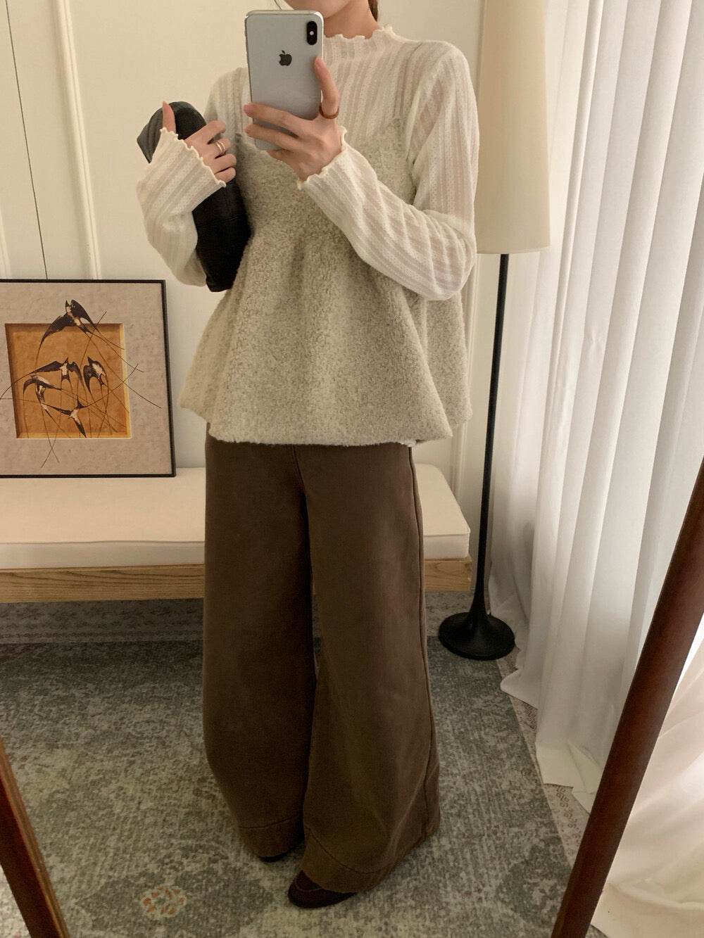 // 疊穿必入羊羔毛吊帶上衣