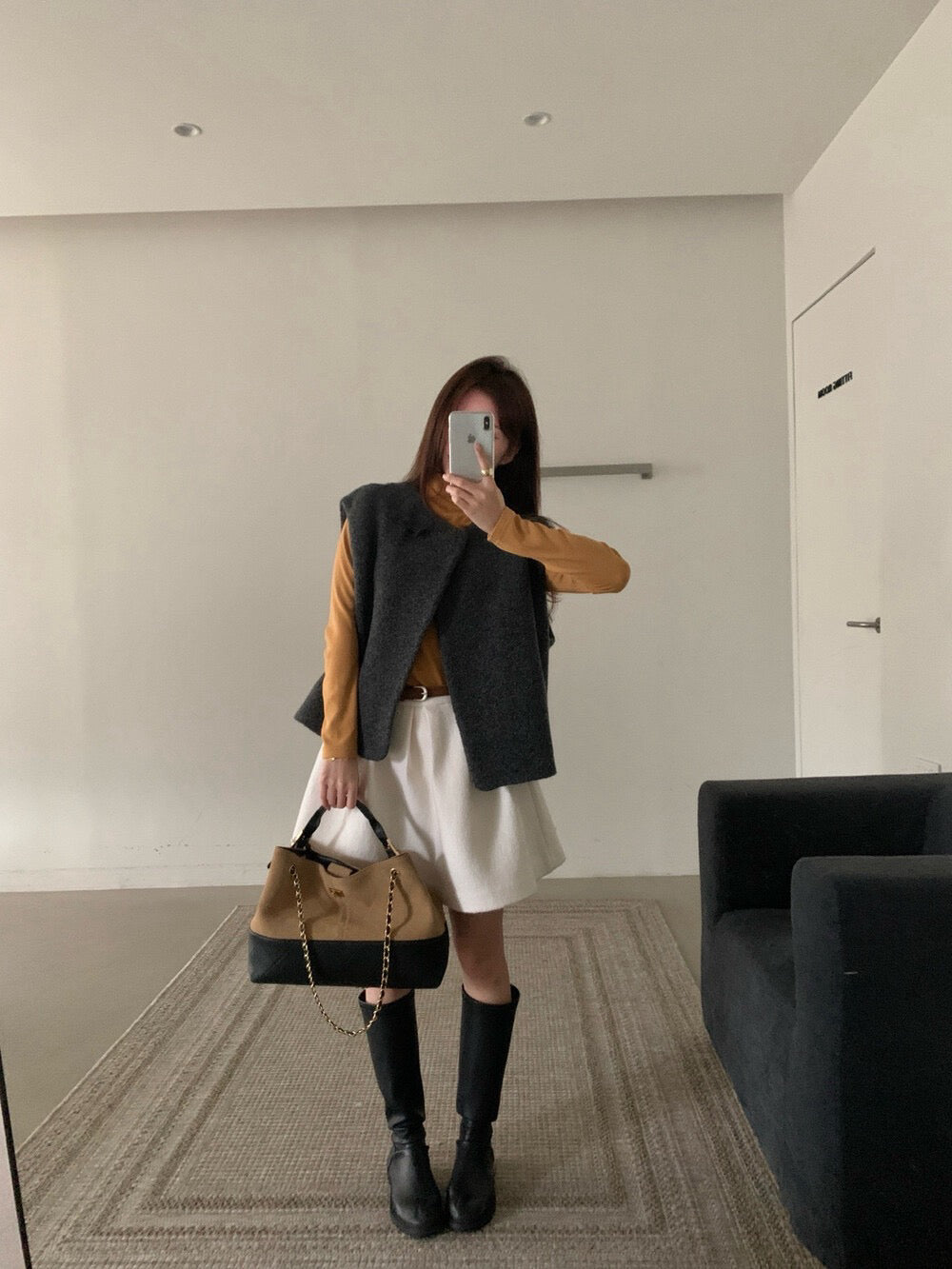 // 60%綿羊毛單鈕扣馬甲背心