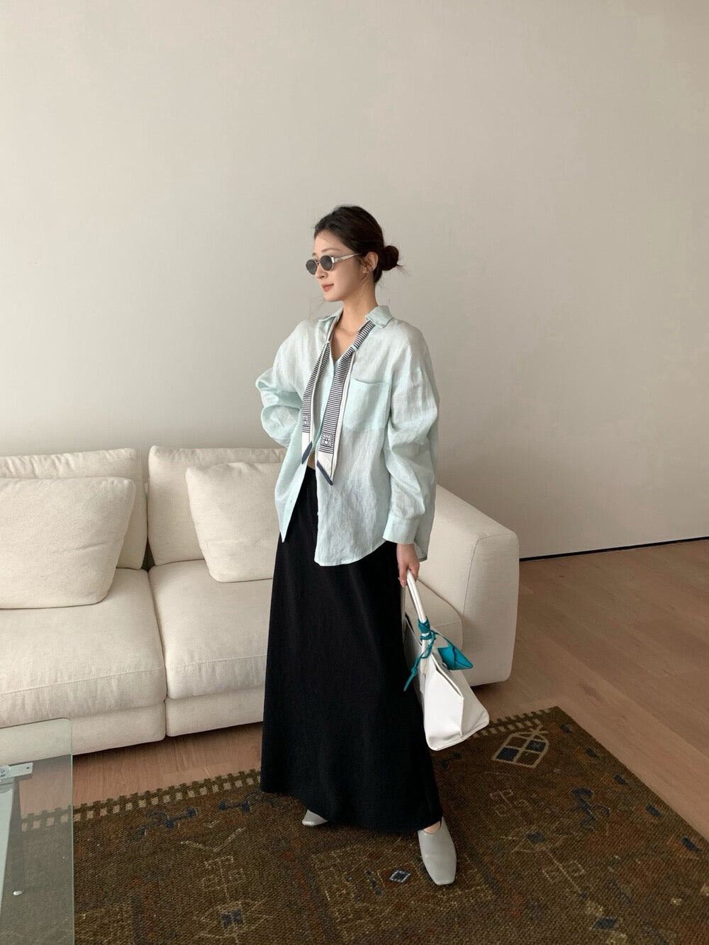 // 垂感肌理感微A顯瘦SK