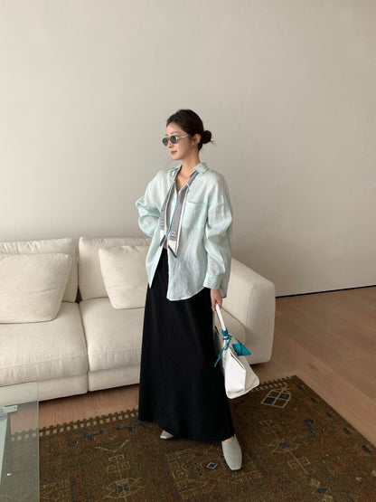 // 垂感肌理感微A顯瘦SK