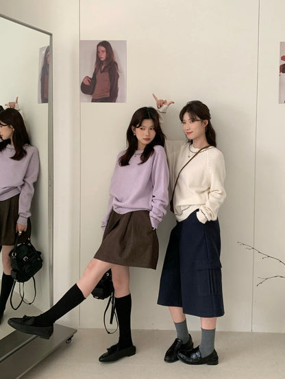 // 撞色穿插邊設計12%兔毛NT