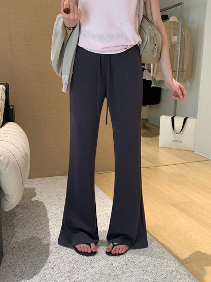 // 天絲莫代爾棉彈性顯瘦微喇叭褲