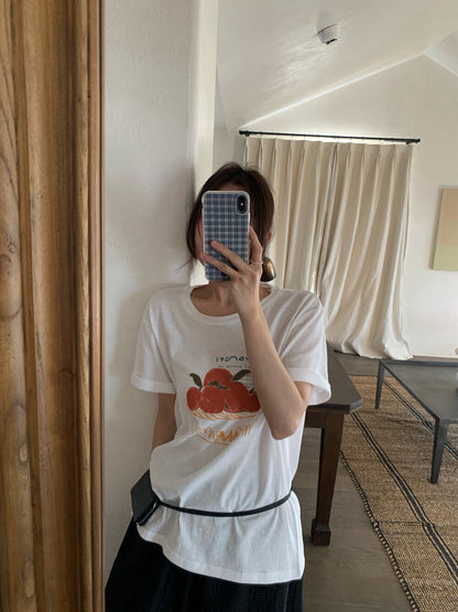 🍅 水果印花圖案棉質TEE￼