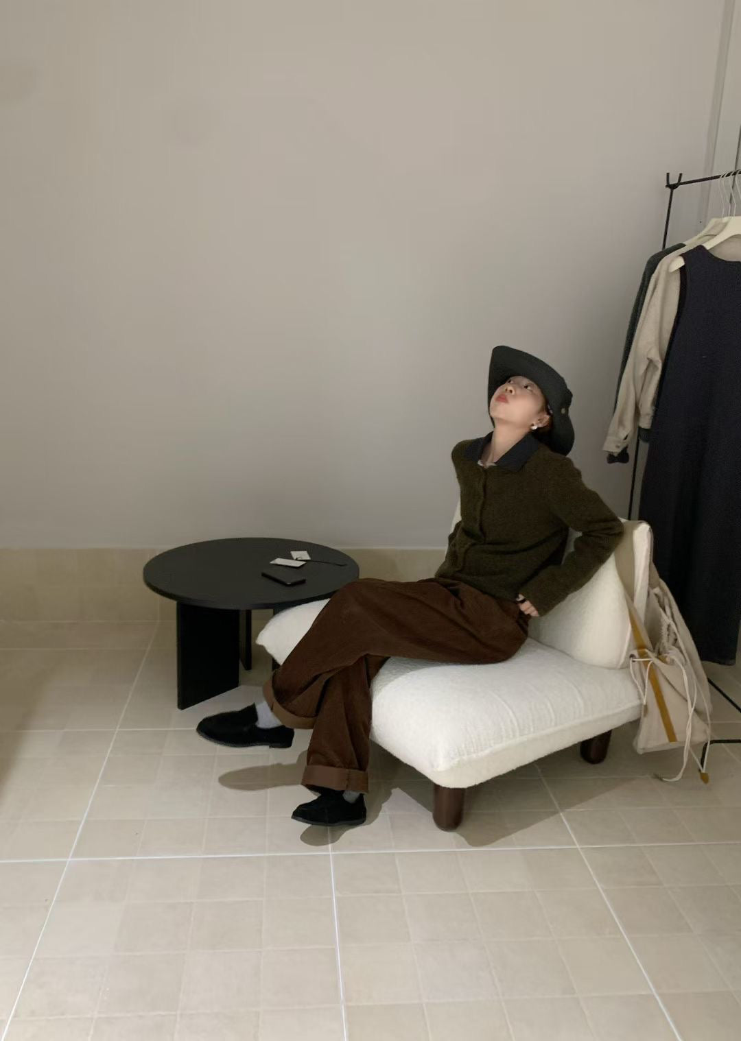 // wool+mohair螺紋領口CD