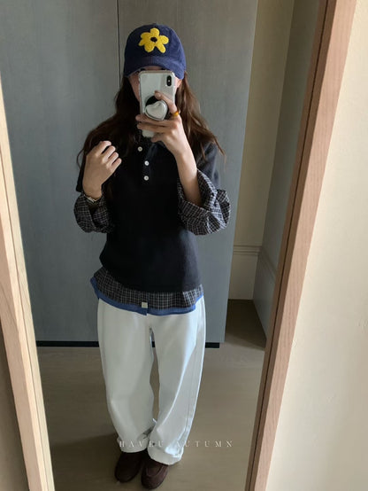 // 秋季薄羊毛翻領polo NT