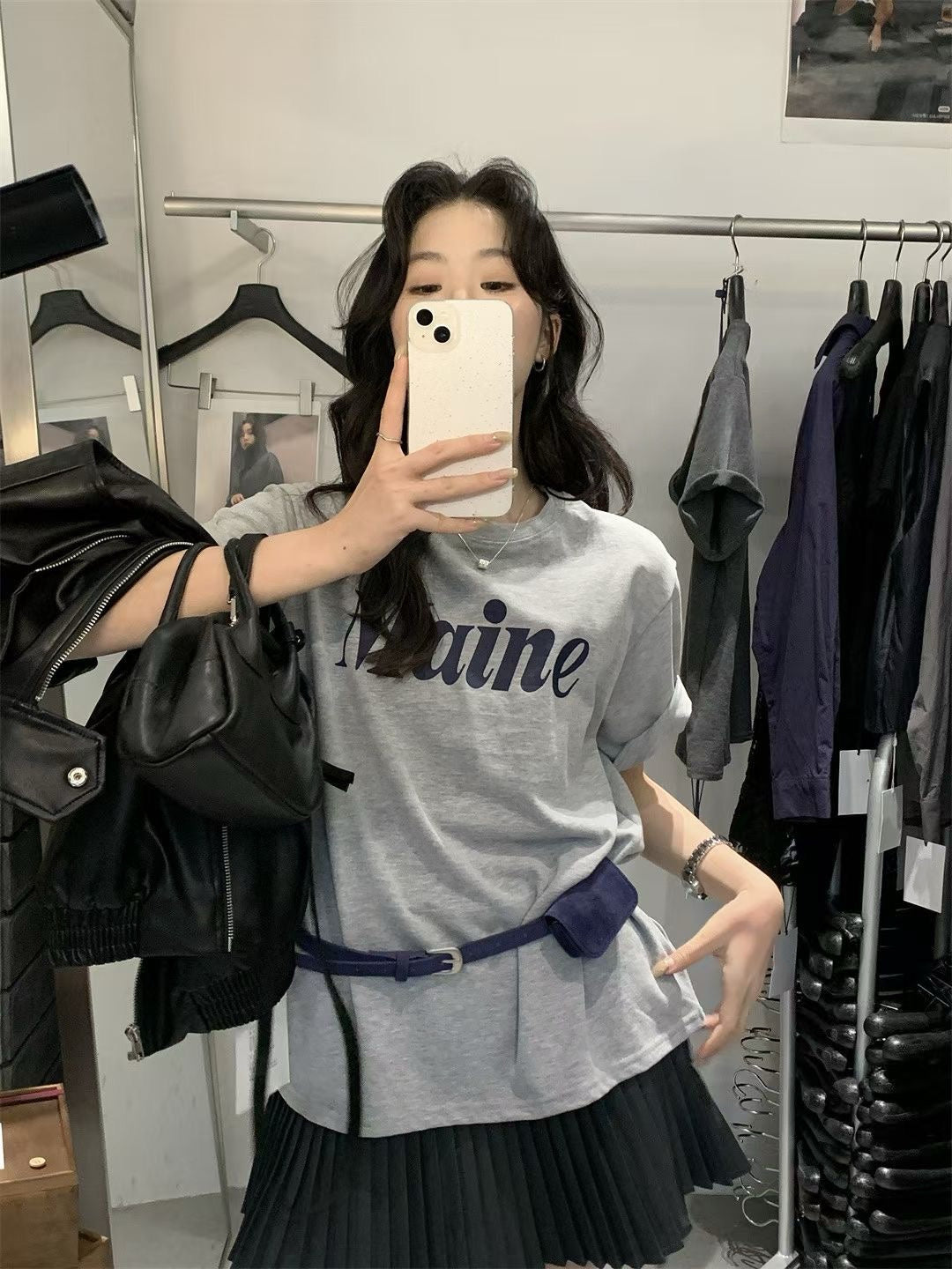 // ‘’Maine’連腰包仔磨毛TEE