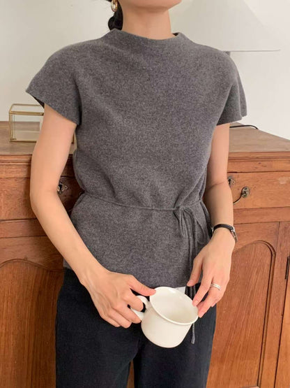 // premium fine wool連腰繩半領NT