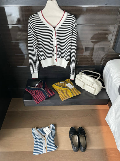 // 復古撞色間條包邊CD