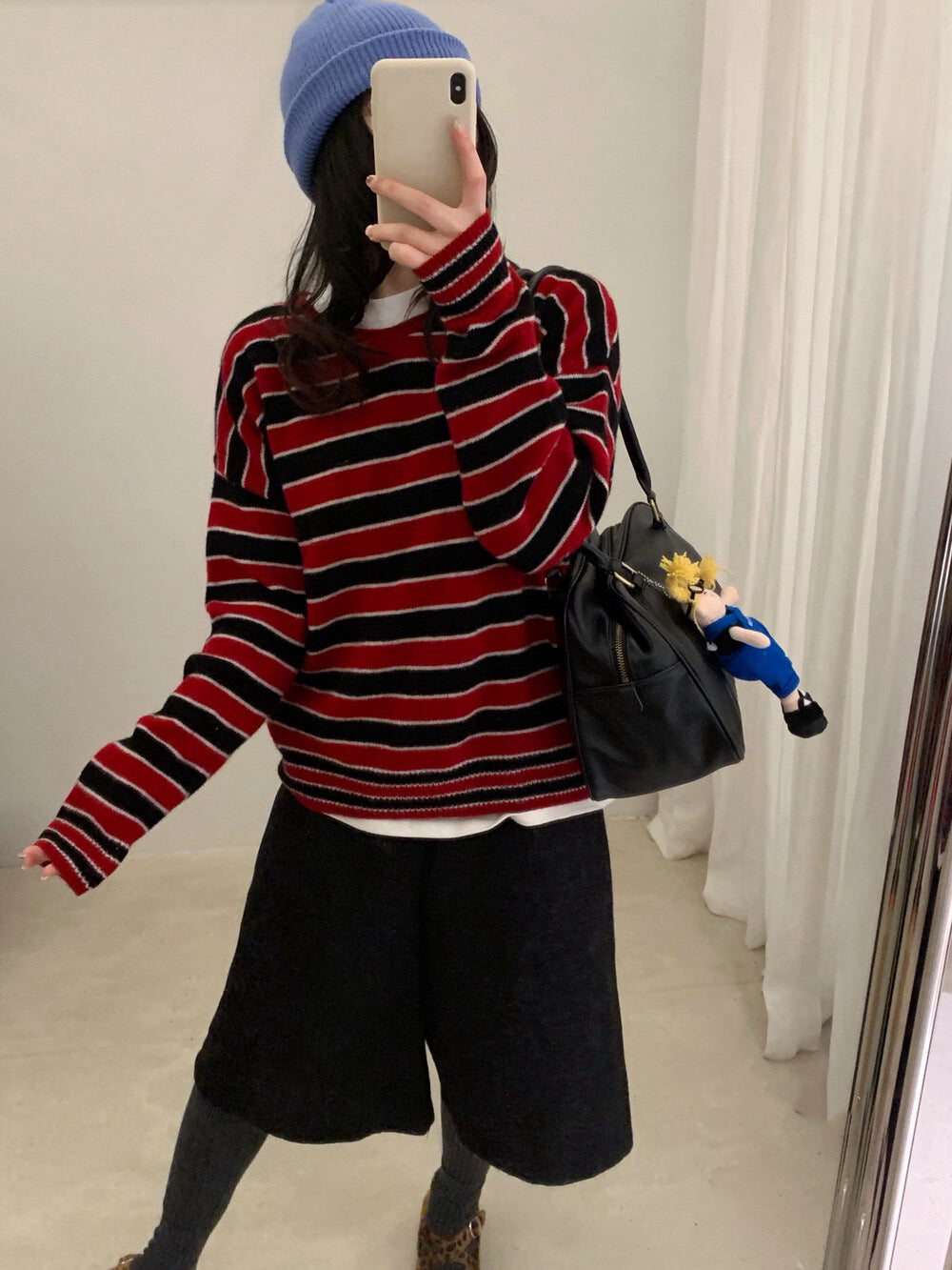 // 100%羊毛可拆領子柔軟間條NT