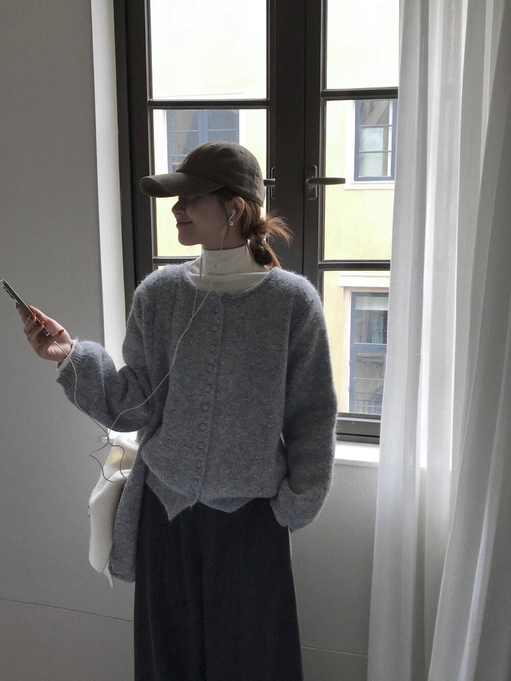 // 6%綿羊毛慵懶圓包扣CD(連單肩袋)