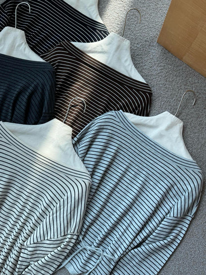 // 三種穿法8%wool親膚間條綁腰NT