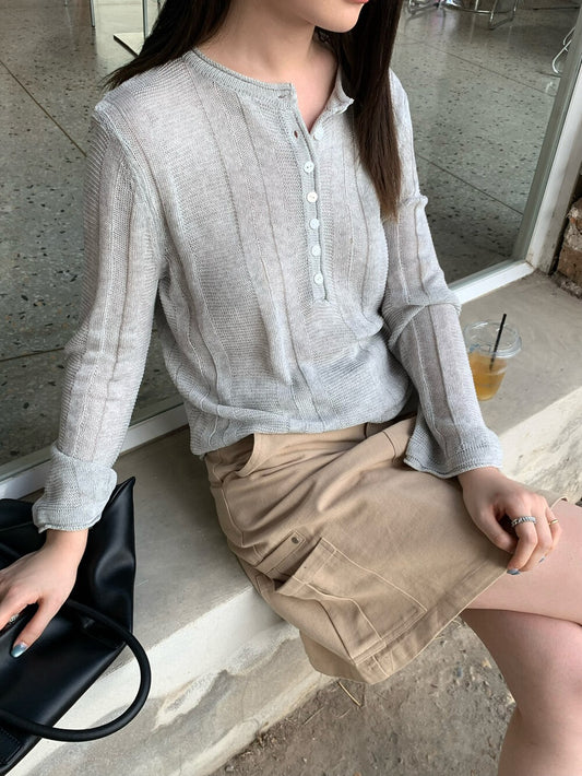 🏹 亨利領lyocell拼織紋鈕扣NT