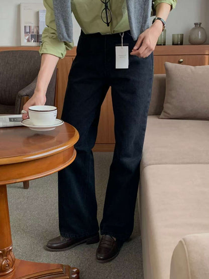 // premium black washing denim