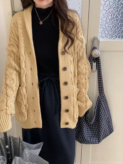 // 慵懶感麻花翻領中長CD