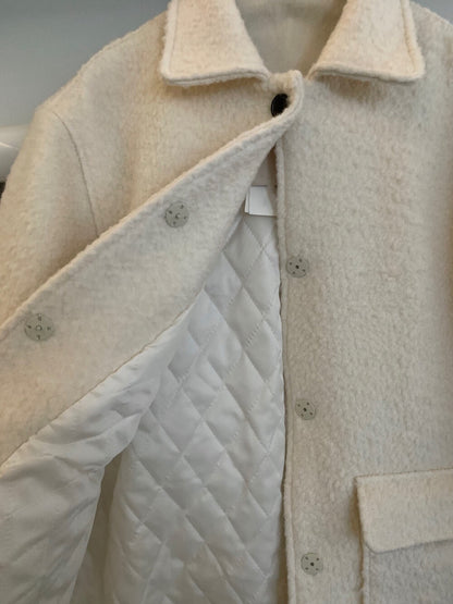 // 70%羊毛簡約翻領中長外套