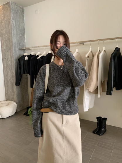 // raccoon35%圓領多色毛衣