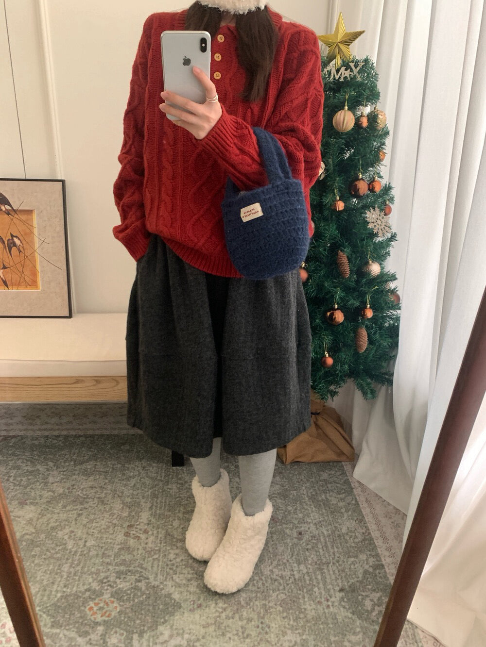 // 100%羊毛鈕扣翻領麻花毛衣