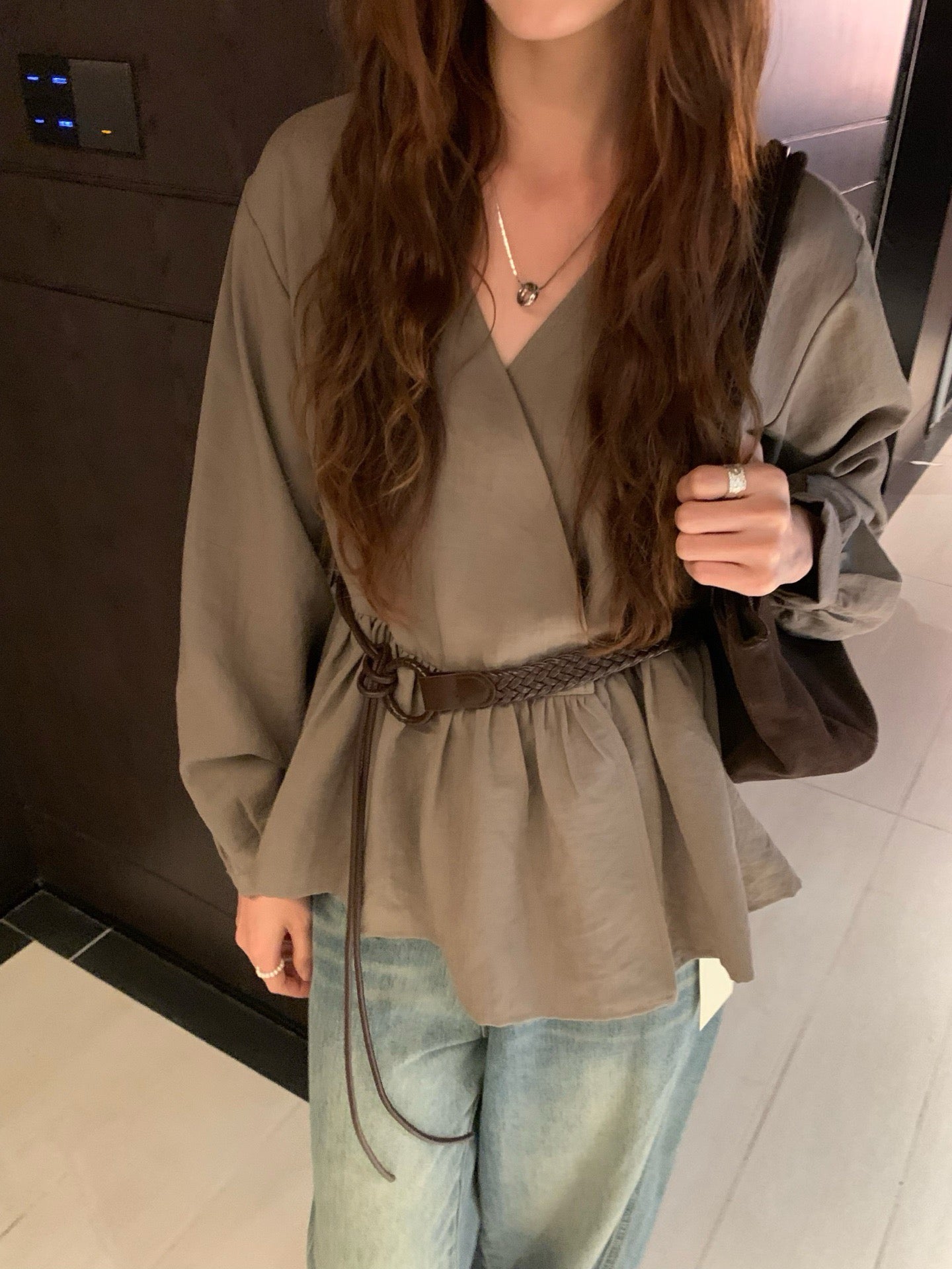 // 連腰帶法式氣質一件式BL