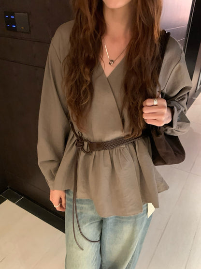 // 連腰帶法式氣質一件式BL