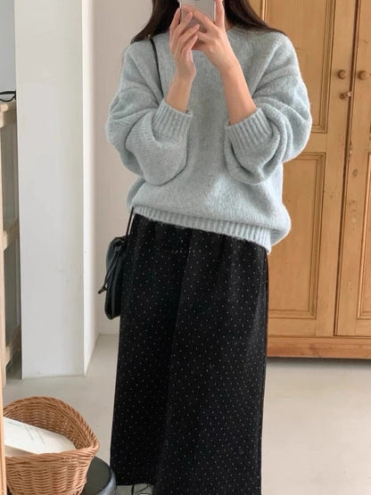 // 拼接花邊紗腳波點絲絨裙￼