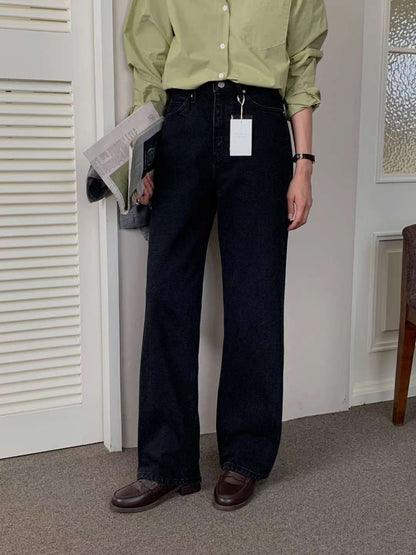 // premium black washing denim