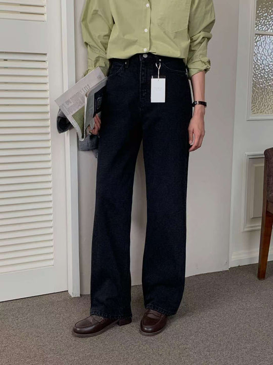 // premium black washing denim