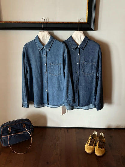 // 經典復古洗水色口袋SH