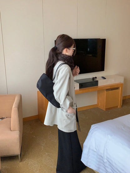 J10 / 超氣質可立領口袋中長trench coat