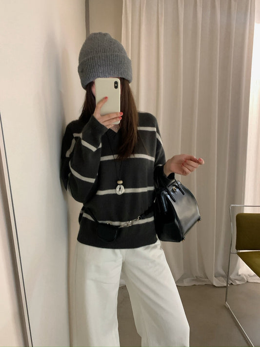 // 高質料6色raccoon柔軟V領毛衣