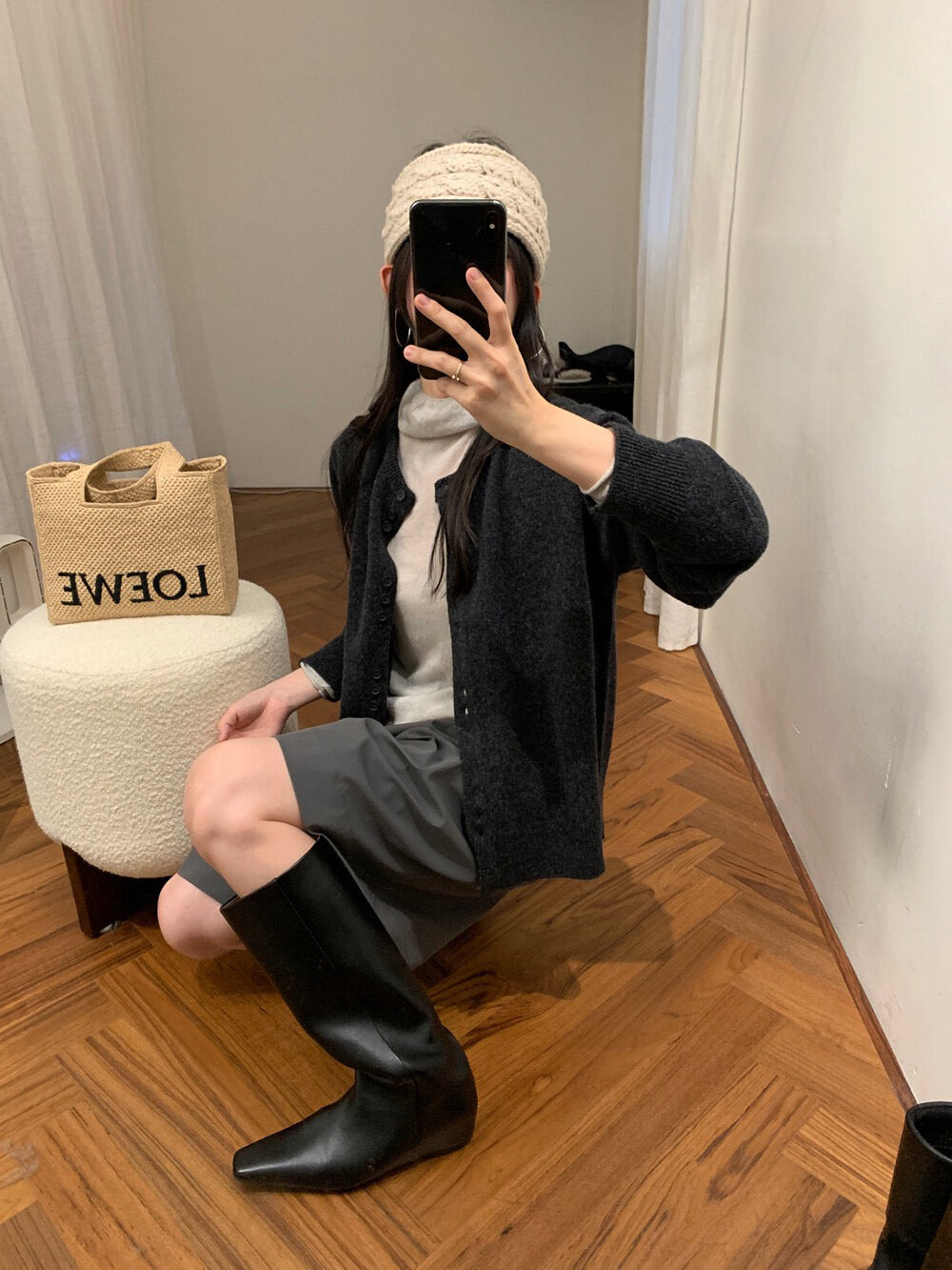 // 設計感特別鈕扣設計100%wool靚色CD