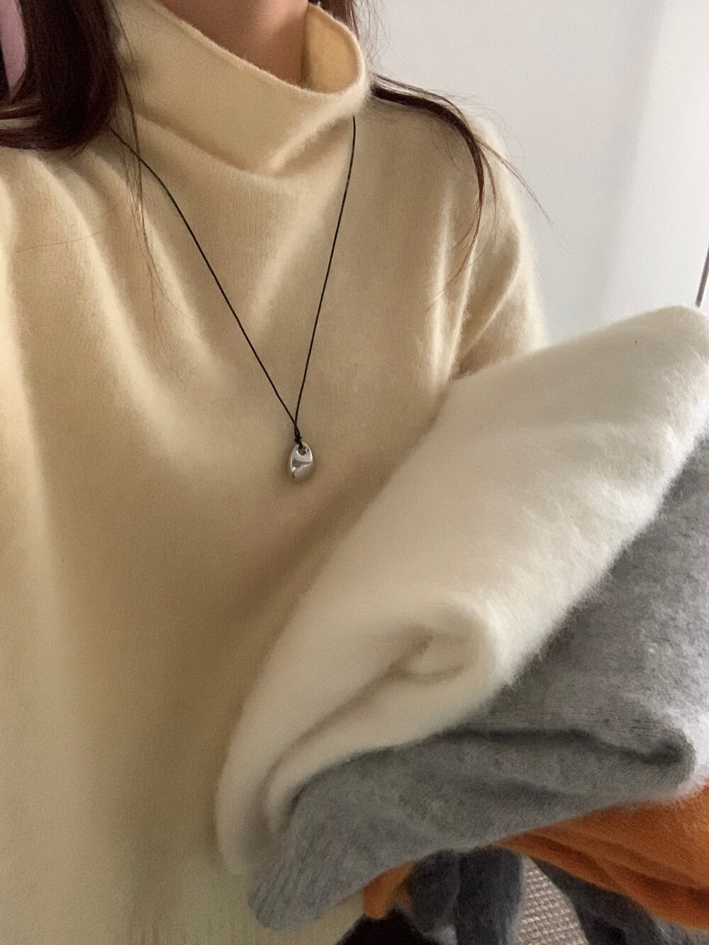 // 95%wool+5%cashmere拉絨工藝小高領針織NT