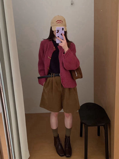 // 30%綿羊毛粗針牛角鈕CD