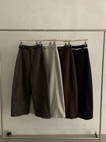 // 今季必入質感加絨彎刀褲(連腰帶)