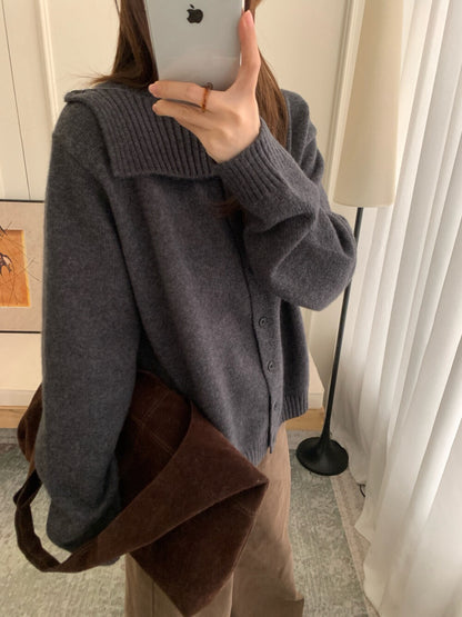 // 30%raccoon特別領口排扣毛衣