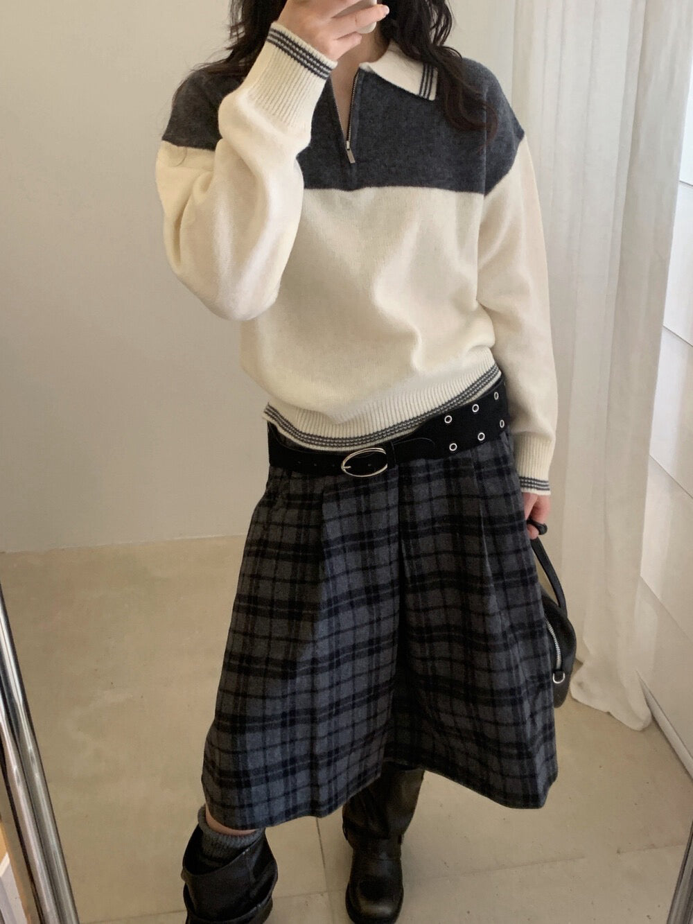 // 100%羊毛撞色polo KN