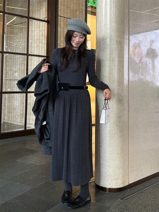 // 超顯瘦氣質百褶針織OPS