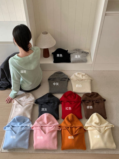 // 100%綿羊毛無縫一體連帽NT