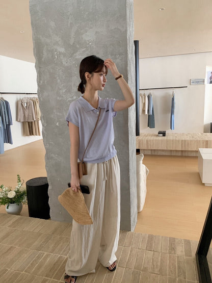 // 超舒服天絲麻綁帶腰褲