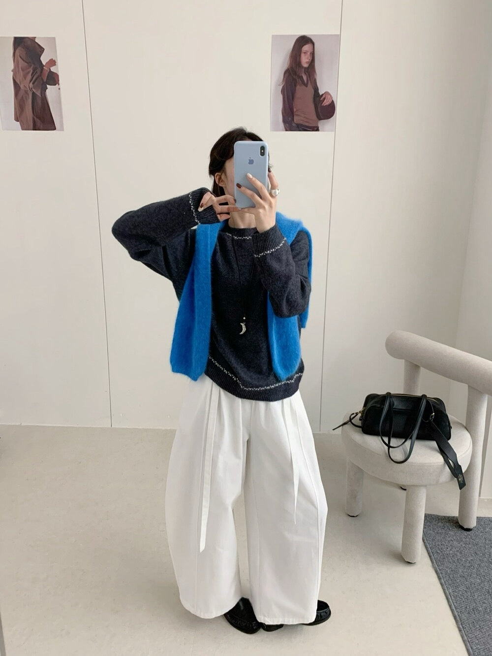 // 撞色穿插邊設計12%兔毛NT