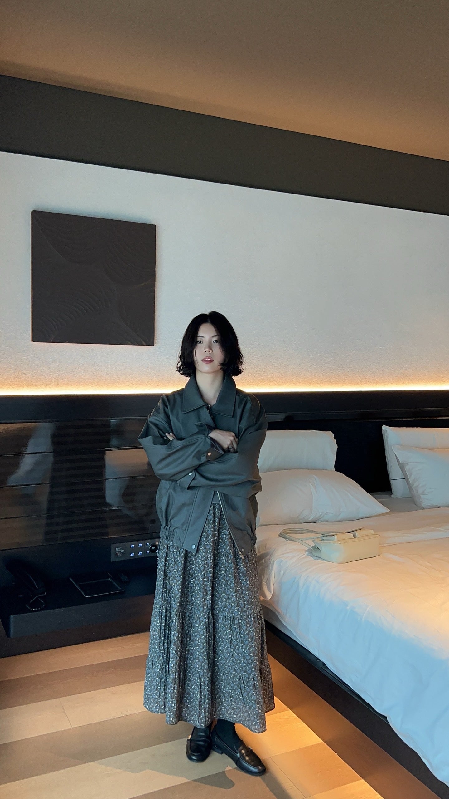 // 經典啞光翻領彷皮外套￼